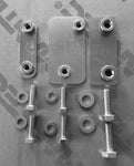 Mantec Spare Wheel Carrier Replacement Hinge Bracket Backing Plate Set